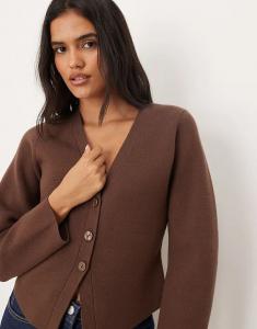 Кардиган Abercrombie & Fitch с рукавами-бочонками коричневого цвета