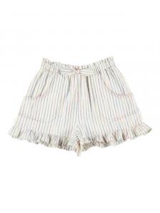 ZIMMERMANN Kids Rhiannon полосатые шорты с оборками, нейтральный