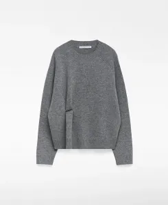 Женский шерстяной джемпер с металлической деталью Adolfo Dominguez, серый