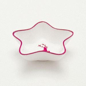 Тарелка со звездой бордоского красного оленя Stella d: 14 см / высота: 3,9 см Gmundner Keramik, бело-красный