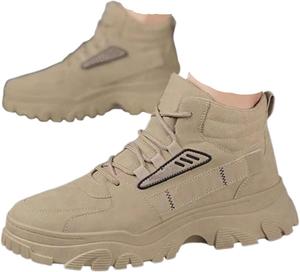 Мужские ботинки, легкая защитная обувь для мужчин, нескользящие водонепроницаемые ботинки с композитным носком для строительства и походов Generic, хаки
