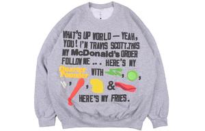 Mcdonald"s X Толстовка унисекс серая Travis Scott, серый