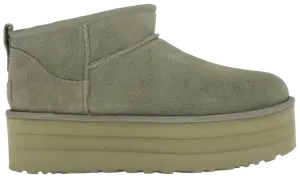 Женские классические ультраминиатюрные ботинки на платформе UGG, зеленый