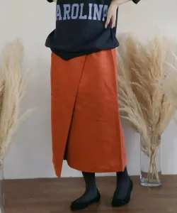 Цветная замшевая юбка-обертка Kbf, цвет Orange