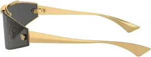 Солнцезащитные очки Versace VE 2265 1002 Gold Metal Shield с серыми линзами, Gold
