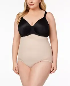 Женские утягивающие трусы с высокой талией Extra Firm Tummy-Control Sheer Trim 2785 Miraclesuit, коричневый/бежевый