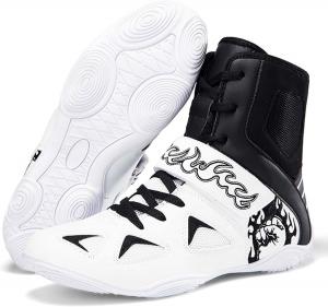 Профессиональные боксерские ботинки для мужчин и женщин, для соревнований, тренировок, борьбы, легкие, нескользящие, высокие, спортивные, фитнес-ботинки, обувь для тяжелой атлетики и тхэквондо Generic, черный