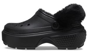 Женские кроксы Crocs 'Black' с подкладкой Stomp