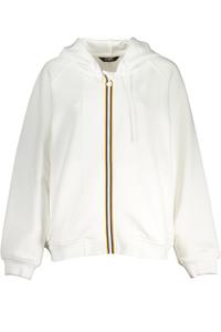 Толстовка женская K-Way на молнии, белый / желтый