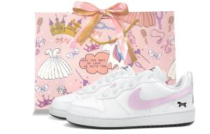 Nike Court Borough Low top детские скейтбординг кроссовки White Pink для подростков