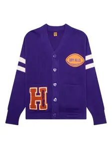 Кардиган с нашивкой в стиле регби и пуговицами в форме сердца Human Made, фиолетовый