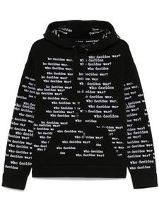 Худи с вышитым логотипом Who Decides War, черный
