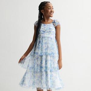 Детское платье макси с ярусами из сетки для девочек 7-16 лет Bonnie Jean