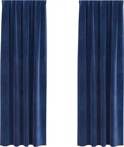 Плотные шторы , 2 шт., темно-синие, 140 x 245 см, бархат vidaXL