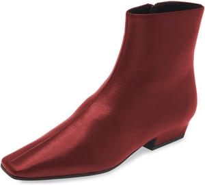 Женские модные ботильоны Miss Left с квадратным носком, на низком каблуке, с боковой молнией, классические повседневные короткие ботинки, размер 4-16 US, Red