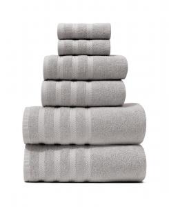 Роскошный набор мягких и впитывающих полотенец из 100% кольцевого пряденого хлопка для ванной комнаты, душа, спа-салона - 6 предметов Hearth & Harbor, Grey