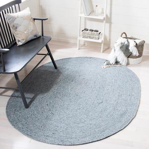 SAFAVIEH Braided Collection ковер, 244 x 305 см, Turquoise, ручной работы Country Cottage двусторонний шерстяной, идеально для помещений с высокой проходимостью в гостиной, спальне (BRD901K)