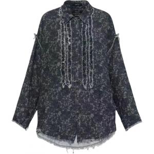 Потертая цветочная рубашка R13, черный