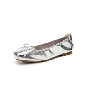 Повседневные однобортные туфли женские серебристые QUICHESHOES, Silver