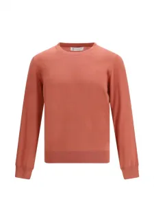 Свитер с круглым вырезом Brunello Cucinelli, оранжевый