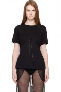 Simone Rocha Черная футболка с присборенной грудью и бантом