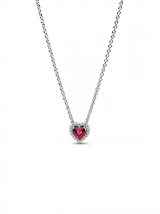 Колье «Красное сердце» Pandora, серебро
