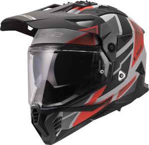 Шлем LS2 mx702 pioneer ii block enduro, Gray/Red