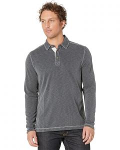 Поло Johnston & Murphy Vintage Slub Long Sleeve, цвет Charcoal