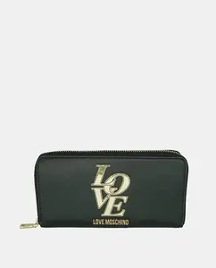 Кошелек с застежкой-молнией Love Moschino, черный