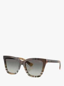 BE447 женские квадратные солнцезащитные очки Burberry, Check Gradient Sand/Grey Gradient