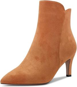 Женские винтажные ботильоны Miss Left с закрытым носком, заостренные, на среднем каблуке «kitten», с молнией, осенние, для формальных, деловых и праздничных мероприятий, размеры 4-16 US, Brown