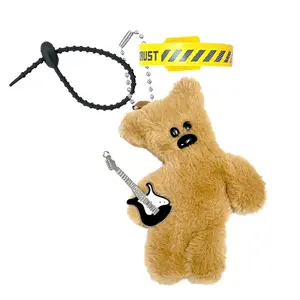 Плюшевый подвесной мишка играющий на гитаре высота 13см AIZIYUO