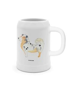 Пивная кружка собака Австралийская овчарка без слов в белом цвете Mr. & Mrs. Panda