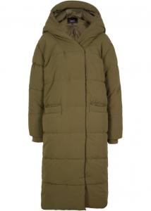 Утепленное пальто оверсайз с капюшоном из переработанного полиэстера Bpc Bonprix Collection, зеленый