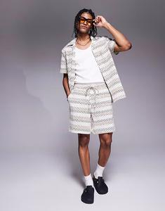 Пляжные шорты South Beach с завязками и узором в виде зигзага