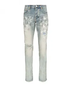 Белые лакированные джинсы узкого кроя Purple Brand, синий