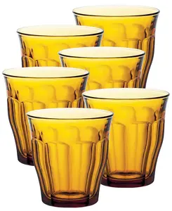 Янтарный стакан Picardie - 8 3/8 унций - набор из 6 штук Duralex, tangerine