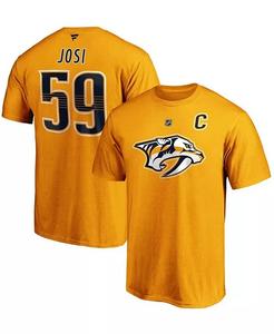 Мужская футболка Roman Josi Gold Nashville Predators с аутентичным именем и номером игрока Stack Fanatics