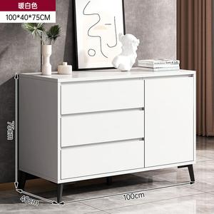 Mikemijia Комод для спальни и гостиной с 3 ящиками и одной дверцей, на металлических ножках, цвет warm white