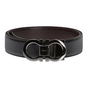 Ferragamo Ремень с пряжкой Gancini двусторонний, Black
