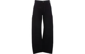 Скрученные укороченные джинсы с высокой талией Lemaire, черный