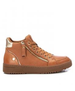 Женские кожаные высокие кеды Carmela Collection от XTI, тан/бежевый