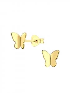 Alexander York Серьги-бабочки, серьги-гвоздики из золота, изготовленные из серебра 925 пробы, комплект из 2 штук