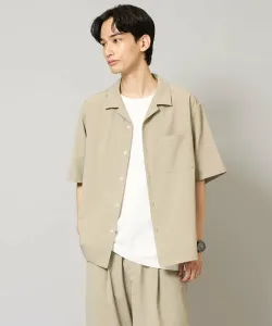 Приятная на ощупь, простая в уходе, быстросохнущая рубашка с открытым воротником и короткими рукавами (подходит для создания комплектов одежды). Серия «Переписывание», 3 сезон Avv, цвет Beige