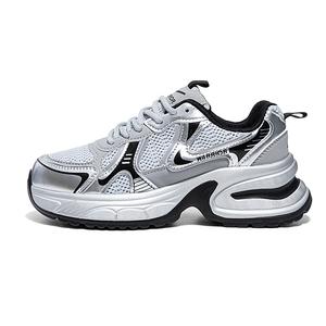 Дышащие утолщенные кроссовки для увеличения роста Warrior Women's Gray Silver Black
