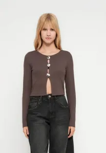 Топ onlann life с воротником-стойкой и длинными рукавами Only, Chocolate Martini