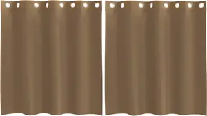 Шторы из вуали с люверсами, 2 шт., светло-коричневые vidaXL