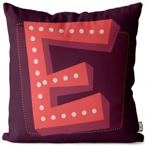 VOID E буквы винтажные инициалы чехол для подушки чехол для подушки из полиэстера водонепроницаемый для улицы и дома, размер подушки: 80 x 80 см