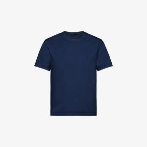 Футболка узкого кроя из эластичного хлопка с вышитым логотипом Prada, синий