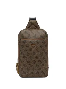 Мини-рюкзак Milano на молнии Guess Usa, коричневый